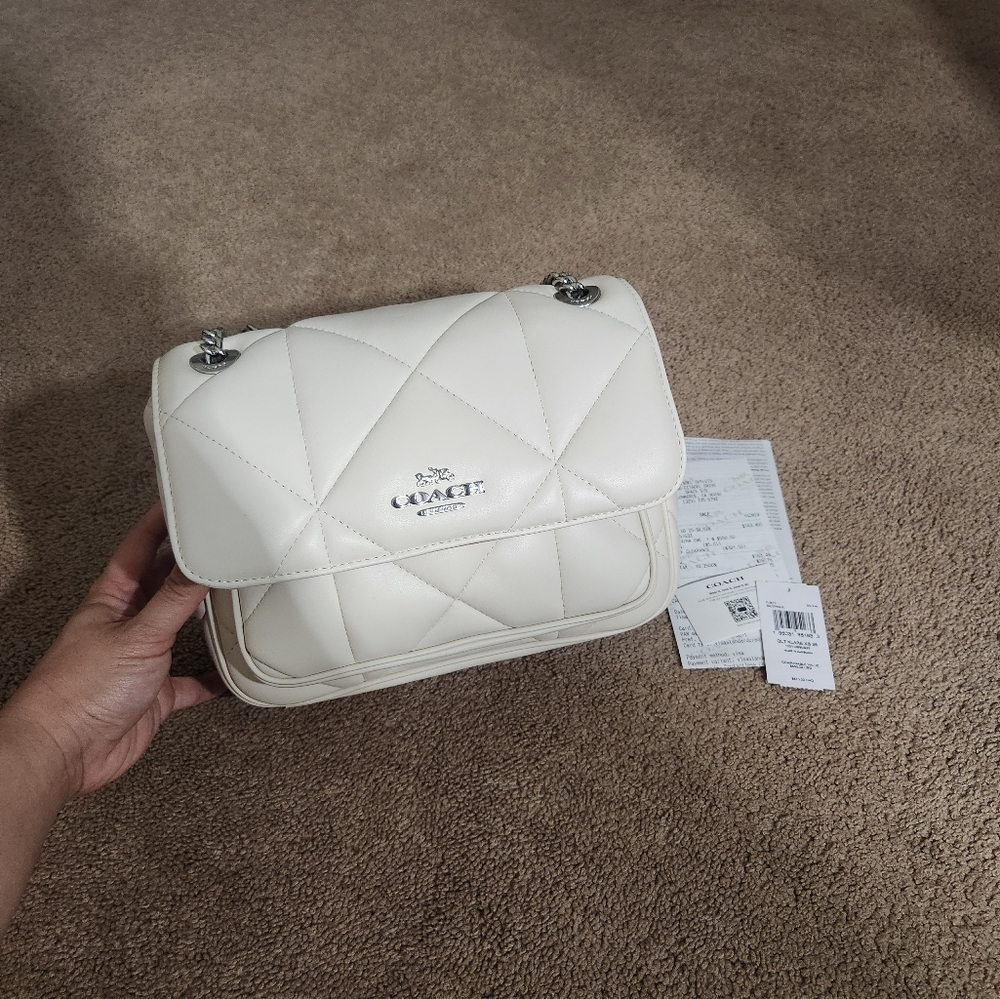 Coach KLARE CROSSBODY 25 WITH PUFFY DIAMOND QUILTING Chalk With Receipt & Tags